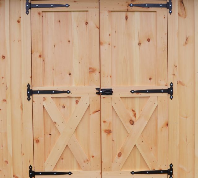 storage shed_double doors_powder coated hinges