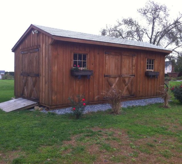 storage shed_quaker_stained_added double doors
